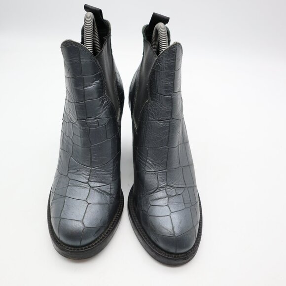 Acne Studios Star Chelsea Bootie Women's EU 36 Metallic Gray Leather Ankle Boots - Picture 2 of 11